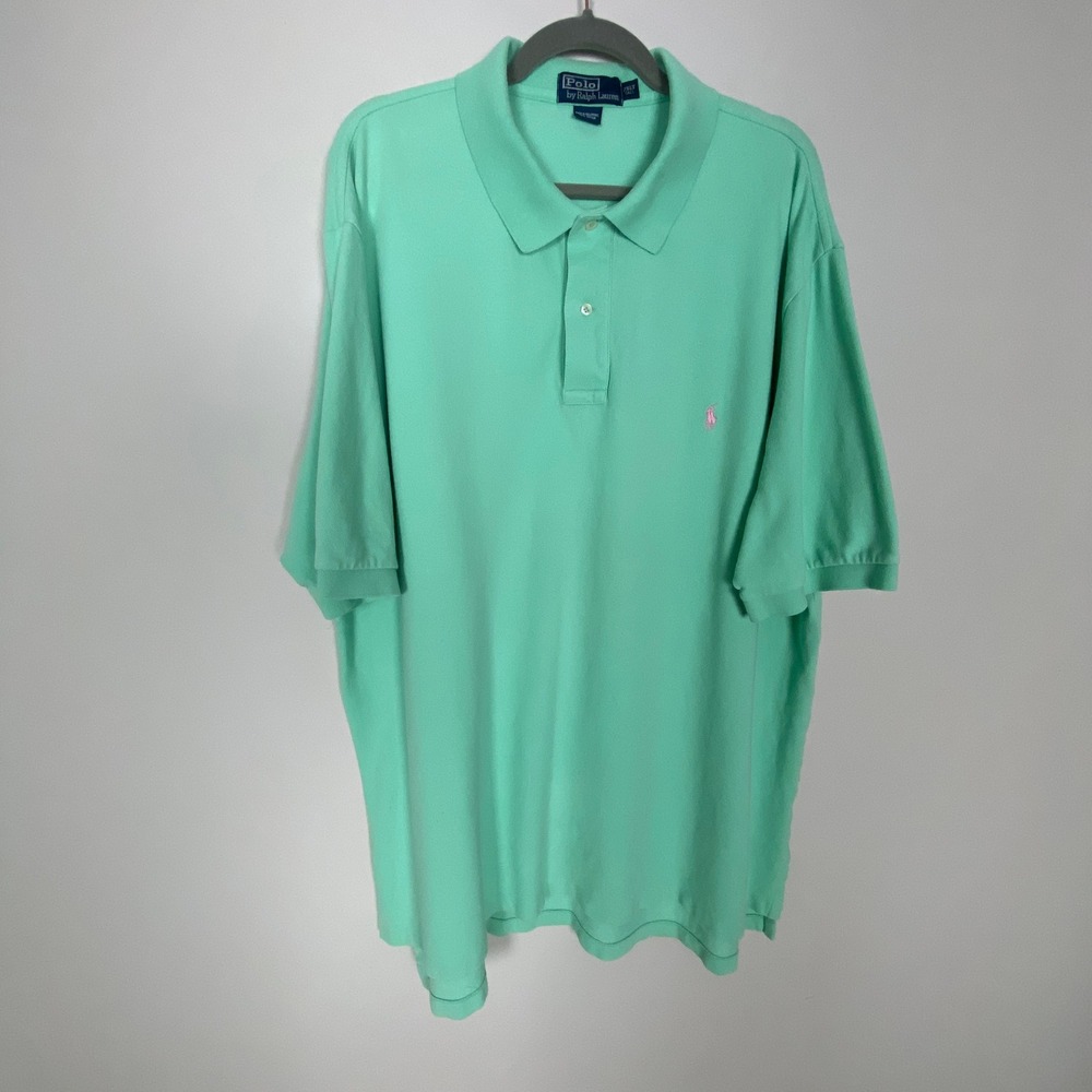Polo Ralph Lauren Polo‎ Shirt Mens 2XLT Classic Fit Mint Green Preppy Southern